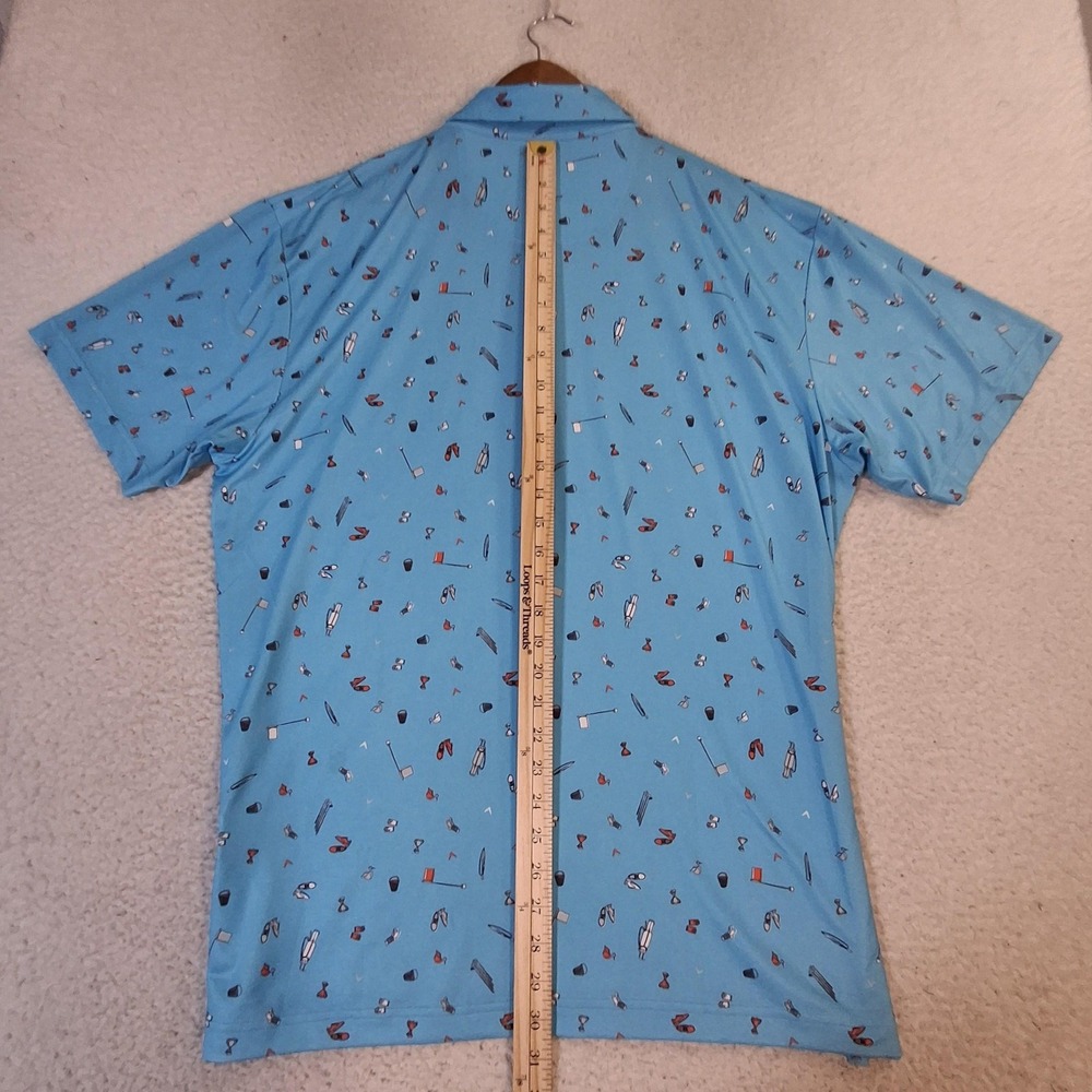 Callaway Polo Shirt Mens XL Blue Opti-Dri Golf Print Performance Stretch Casual - Picture 8 of 8